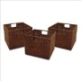 Winsome Wood Small Wired Rattan Baskets, Set of 3