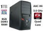 AAC-X4 Desktop Computer - 3.6GHz Quad Core Processor (Bulldozer) 8GB DDR3 RAM 1,000GB (1TB) HDD