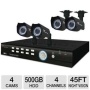 Night Owl 4BL-45GB-R-RB Video Security System - 4 Cameras, 4-Channel H.264 DVR, 500GB, D1 Recording, Night Vision Up to 45 Feet (Refurbished)  4BL-45G