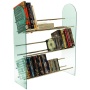 LUXOR - 3 Tier Media Storage Shelf Rack - Glass / Chrome