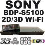 SONY 2D/3D BDP-S5100 All Zone Multi Region DVD Blu ray Player w Built in 2.4Ghz Wi-Fi - 2 USB, 1 HDMI, 1 COAX, 1 ETHERNET. 100~240V 50/60Hz Int'l Vers