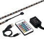 kwmobile® Tira de LED RGB con cable USB para luminación de fondo para TV, 2x50cm, iluminación de fondo en negro, tiras autoadhesivas LED con mando a d