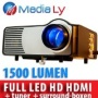 MediaLy LED G150 HDMI BEAMER PROJEKTOR 1500 LUMEN HD - SCHWARZ