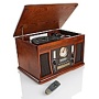 Aviator-Style 5-in-1 Wooden Cabinet Turntable with CD Recorder
