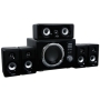 XTune 5.1 Surround Sound Speaker System with Wireless Remote - 125W RMS