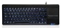 Perixx PERIBOARD-315US, Backlit Keyboard with Touchpad - Wired USB Connector with 2xUSB Hub - Blue Backlit Feature - 370x138x23 mm Dimension - Fit wit