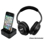 PYLE-HOME PIH20 UHF Wireless Headphones with iPhone/iPod Dock Transmitter and Aux Input