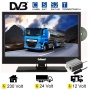 Gelhard GTV-1940 LED Fernseher 19 Zoll 48 cm, TV mit DVB-S /S2, DVB-T, DVB-C, DVD, USB, 230V +12Volt, Energieeffizienzklasse A