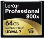 Lexar Professional 800x 64GB CompactFlash Memory Card 2-Pack LCF64GCTBNA8002
