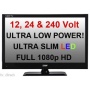 24" Ultra Slim LED Full HD Digital Freeview USB Record TV DVD. Caravan HGV Boat. 12 / 24 VOLT DC 12V + 240