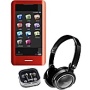 Coby 8GB Touchscreen Media Player with Earbuds and Headphones - Red