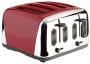 Prestige Deco Toaster, Red, 4 Slice