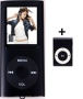 MP4 Player Portabel - bis zu 16 GB durch microSD Speicherkarte - SCHWARZ - MP3 AMV, FM Radio, E-Book, integrierter Lautsprecher + Mini Clip MP3 Player