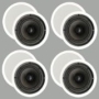 4 New Pairs of 6.5&quot; In Ceiling Surround Sound HD Home Theater Round Kevlar Speakers 4TS65C