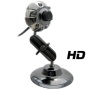 Kinobo USB B3 HD Webcam with Metal Stand for Xp/Vista/Windows 7/Skype + USB Mic & LED lights