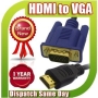 Premium Quality 1.8M Gold Plated HDMI Male to M SVGA VGA Converter AV HD Cable Lead, 1.8 M Meter Metre For HDTV Monitor Projector Video Receiver DVD P