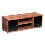 Premier Housewares Fargo TV Unit with Walnut Veneer/Black High Gloss Drawers, 43 x 120 x 40 cm