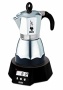 Bialetti Easy Timer elektrischer Espressokocher für 6 Tassen / Alu