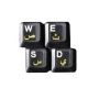 HQRP Arabic Laminated Transparent Keyboard Stickers with Yellow Lettering for PC Desktop Laptop Netbook Notebook