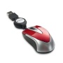 VERBATIM OPTICAL MINI TRAVEL MOUSE RED RETRACTABLE CORD 97255 § 97255