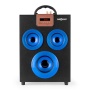 oneConcept Central Park tragbarer 2.1 Bluetooth-Lautsprecher mit Akku Außenlautsprecher mit Radio (USB-SD-Slot, Fernbedienung, AUX, Tragegriff) blau