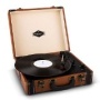 Auna Jerry Lee - Platine vinyle portable design valise vintage avec 2 haut-parleurs, port USB pour numérisation et poignée de transport (sortie RCA po