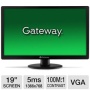 Gateway HX1853L b 19" Class LED Monitor - 1366 x 768, 100000000:1 Dynamic, 700:1 Native, 5ms, VGA, Energy Star  - UM.XW3AA.001  UM.XW3AA.001