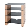 Blok STAX 400 Four Shelf Oak Hifi Rack Hi-fi Stand TV AV Unit [Black Glass]