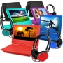 Ematic 9" Portable DVD Player with Color Headphones and Carrying Bag, Bundle
