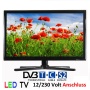 Gelhard GTV-1934 LED Fernseher mit HD-Ready Bildschirm, 19 Zoll 48 cm, DVB-S /S2, DVB-T, DVB-C, USB, VGA, 230V +12Volt, Energieeffizienzklasse A