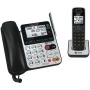 AT&T 84100 DECT 6.0 Corded/Cordless Phone, Black/Silver, 1 Base and 1 Handset