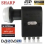 Sharp Universal Quad LNB BS 1 R8 EL 400 A - Convertidor de señal satélite (40 mm, protector contra la lluvia) para receptores de satélite analógicos y