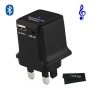 COOLEAD-Bluetooth Stereo Music Receiver Adapter with USB Wall Charger Plug- Connect Your iPhone iPad iPod to Your AUX AMP Home HiFi HD Audio Stereo So