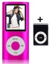 MP4 Player Portabel - bis zu 16 GB durch microSD Speicherkarte - PINK - MP3 AMV, FM Radio, E-Book, integrierter Lautsprecher + Mini Clip MP3 Player Gr