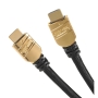 Duronic Gold Head HDC02/3 High Speed 3 Metre HDMI Cable - Version1.4 with Ethernet - FULL HD 1080p, Supports 3D - Black Cable 3M HDMI to HDMI Heads