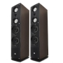 Koda 5-Wege Standlautsprecher Paar stilvolle Standboxen aus Holz (2x 60W RMS, Sidefiring-Subwoofer 20cm, 115cm Höhe) dunkelrot Piano-Lack