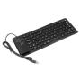 Foldable Flexible Silicone USB Keyboard For PC Desktop Laptop Notebook - Black