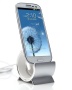 Sinjimoru Sync Stand Charge Dock Cradle for Samsung Galaxy S4, S3, S2 & Other MicroUSB Devices (SILVER ALUMINUM)